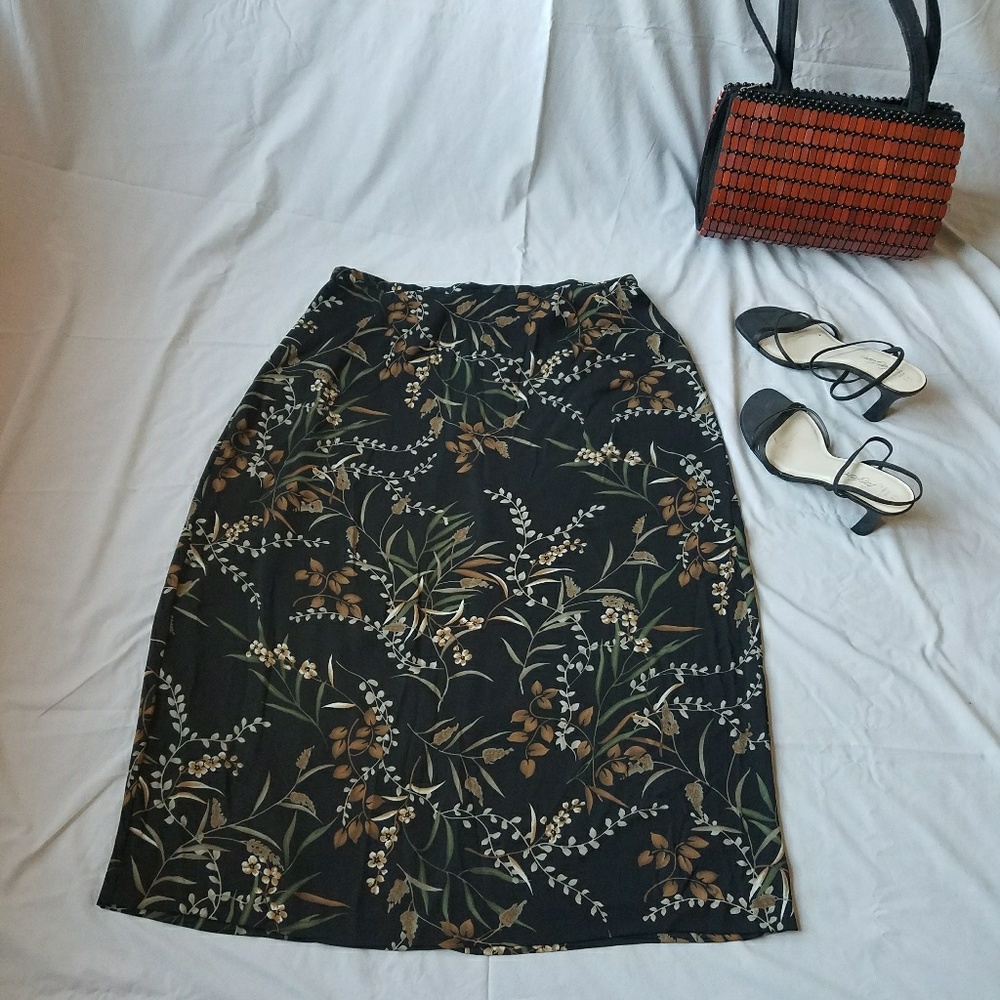 Black Flowery Skirt